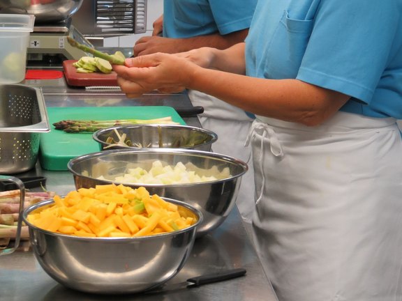 Frisch zubereitete Menus aus der Küche